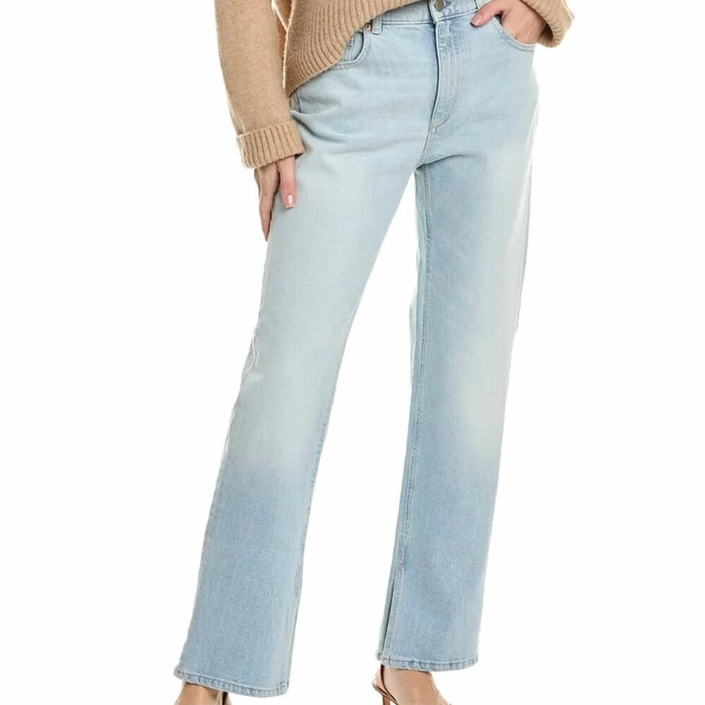 NWT DL1961 Patti Straight High Rise Split Jeans Light Wash - Sz 24  MSRP $239